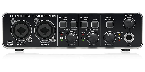 Interface de áudio Behringer UMC 202 HD