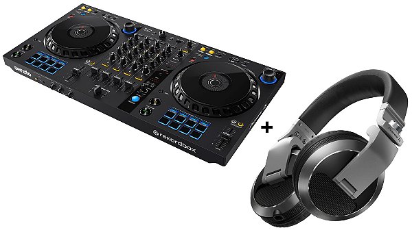 KIT DJ Controlador Pioneer 4 Canais DDJ FLX6 + Fone Pioneer HDJ X7 Silver