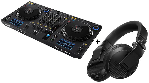 KIT DJ Controlador Pioneer 4 Canais DDJ FLX6 + Fone Pioneer HDJ X5 BT Preto