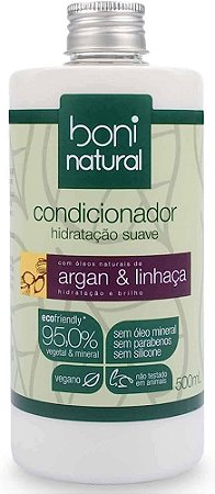 Condicionador Natural Hidratação Suave Argan & Linhaça 500ml – Boni Natural