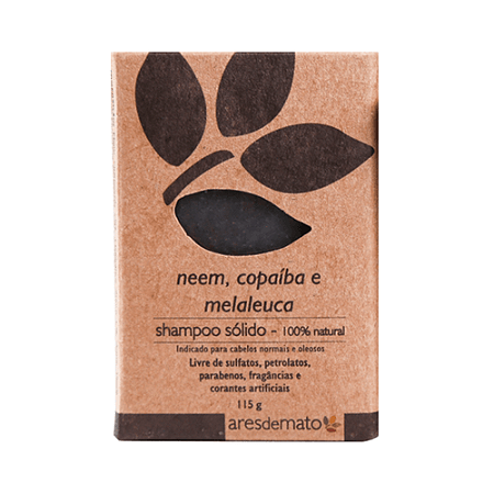 Shampoo Sólido Neem e Melaleuca | Cabelos Oleosos - Ares de Mato