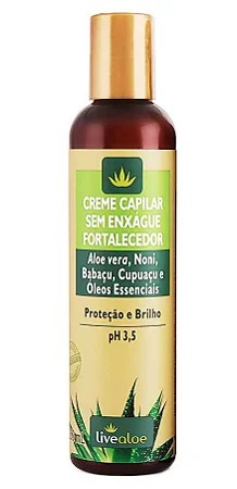 CREME CAPILAR SEM ENXAGUE FORTALECEDOR 200ML - LIVEALOE