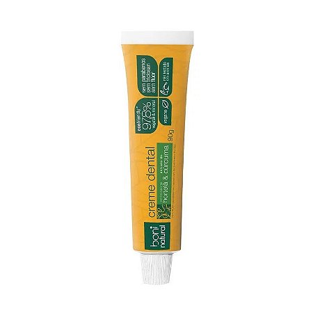 Creme Dental de Cúrcuma e Hortelã Natural e Vegano 90g – Boni Natural
