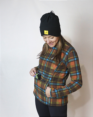 Blusa fleece Bee warm - Feminina Xadrez