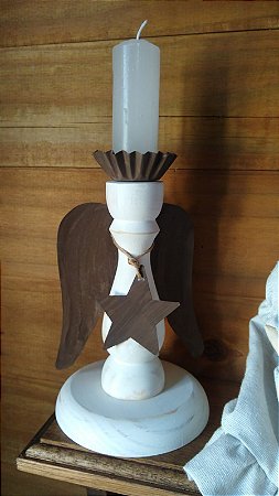 Castiçal Torneado Anjo