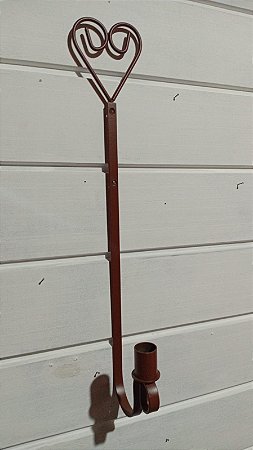Porta velas para Parede Coração Marrom
