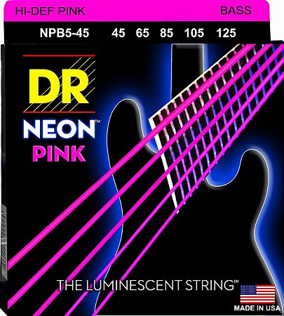 Encordoamento Contra Baixo 5 Cordas Dr Strings Pink