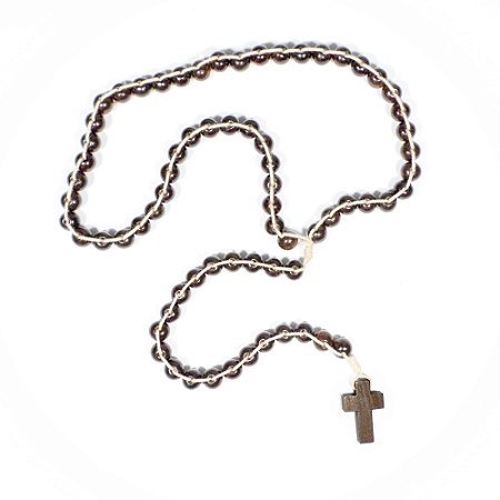 Terço Mil Ave Marias Madeira Marrom Fio Duplo