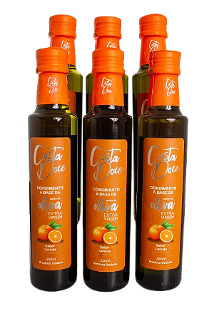 Azeite de Oliva Condimentado Costa Doce - Kit Sabor Laranja 06 x 250ml.