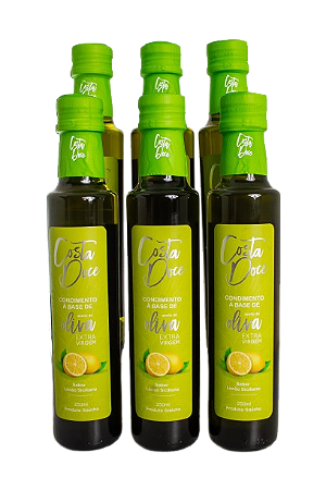 Azeite de Oliva Condimentado Costa Doce - Kit Sabor Limão Siciliano 06 x 250ml.