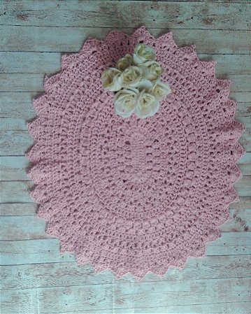 Tapete oval  rosa bebe