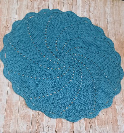 Tapete redondo para sala azul