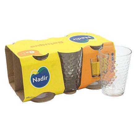 Jogo 6 Copo Batuque Vidro Nadir 265ml Suco Agua Drink Café - Nadir Figueredo