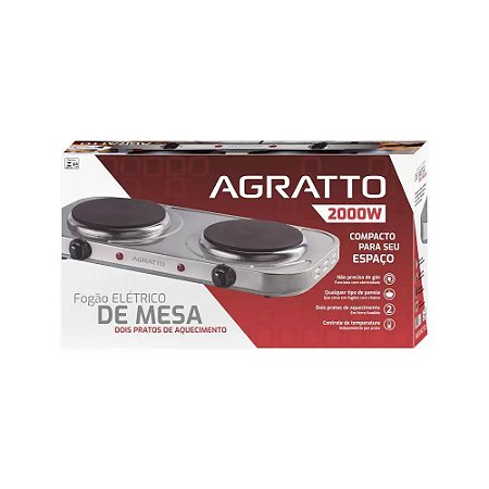 Fogão Elétrico de Mesa 127V FM01 Cinza AGRATTO
