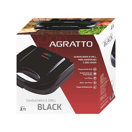 Sanduicheira Agratto Black 750W 127V - Antiaderente