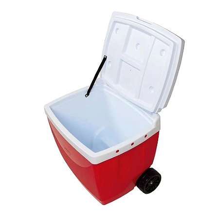 Caixa Térmica 42 Litros Com Rodas - Azul, Ideal Para Piquenique E Praia