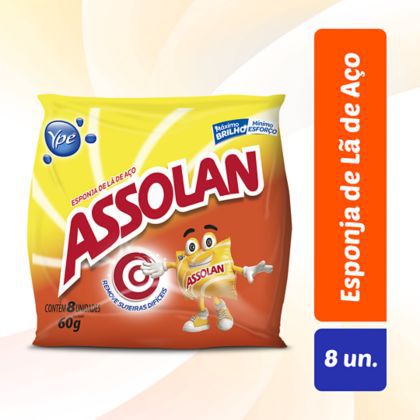 Esponja de Lã de Aço Assolan com 8 Unidades