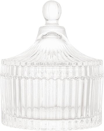 Potiche Decorativo de Vidro Transparente Carousel Lyor