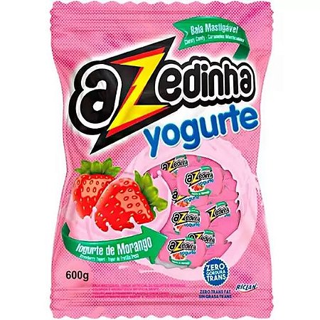 Bala Mastigável Azedinha Yogurte de Morango 600g