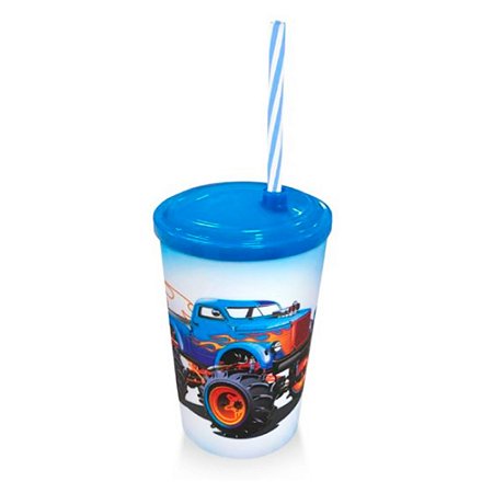 Copo com canudo Personagens 550ml