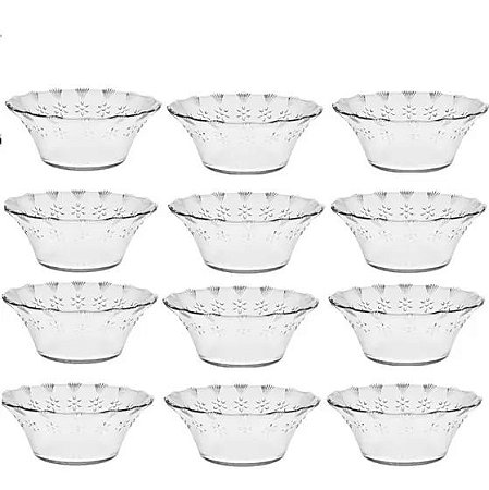 Jogo Conjunto Potes Vidro Sobremesa -100 ML - 12 peças - Ravena