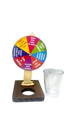 Jogo Roleta Shot - Diversão Garantida Com Amigos Jogo de Girar e Beber  Personalizado com Copo