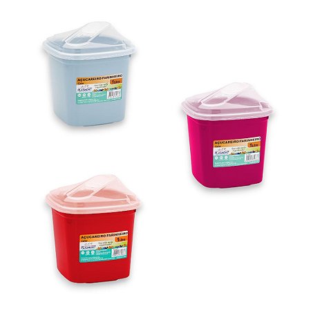 Açucareiro/Farinheiro De Plástico Plasmont 1 L Fardo C/12