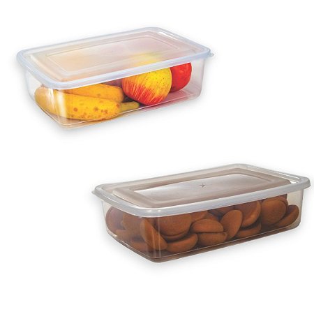 Caixa Retângular 4 L Transparente Tampa Hermética Erca Plast Fardo C/12