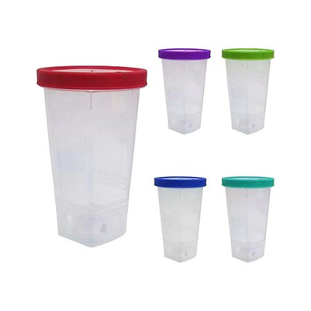 Pote Tampa Rosca Sextavado 650 ML Erca Plast