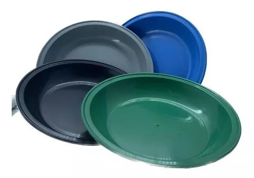 Kit 50 Prato De Plástico Merenda Escolar Resistente Colorido