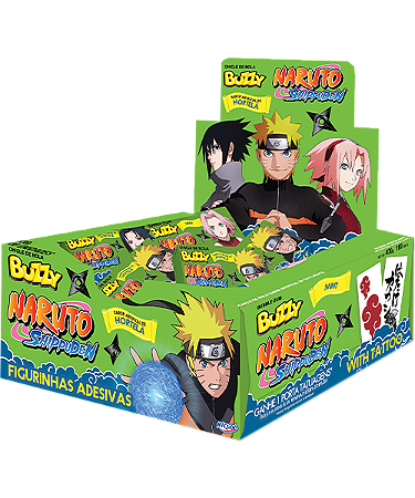 Chicletes Buzzy Naruto Shippuden Sabor Hortelã