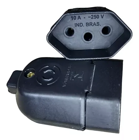 Kit 100 Plugue Fêmea 2p+t 10a 250v Atacado