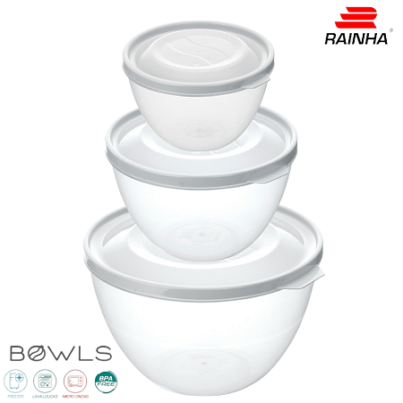 Bowl Com Tampa Hermética Transparente