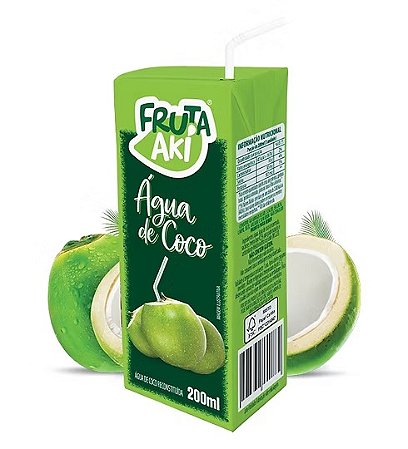 Água de Coco Fruta Aki 200 ML Com 27 Unidades
