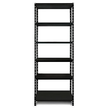 Estante 6 Prateleiras De Aço Livros Ferro Quarto Cozinha Cor Preto 198x70x28cm