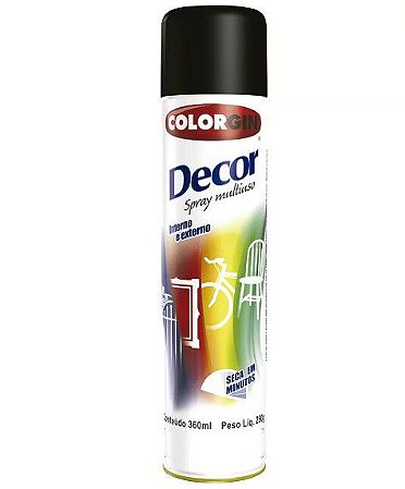 Tinta Spray Decor Preto Brilhante Unidade