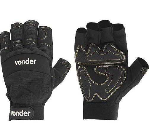 Luva Multiuso Sem Dedos Preta Lm300 Ca33520  Vonder