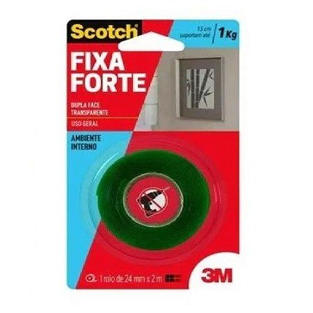 Fita Dupla Face 24Mmx 2M 3M F.Forte 1Kg 3M