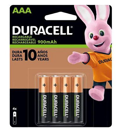 Pilha recarregavel aaa 900mah DURACELL