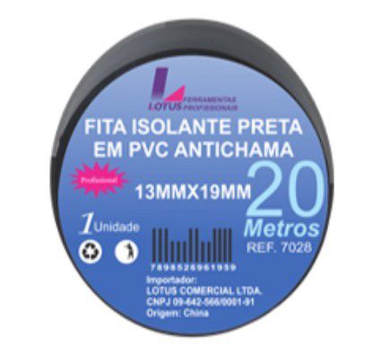 Fita isolante 10m preta