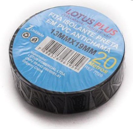 Fita isolante 20m preta lotus