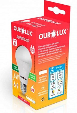 Lampada Led  500Lm  6W 6500K Ourolux