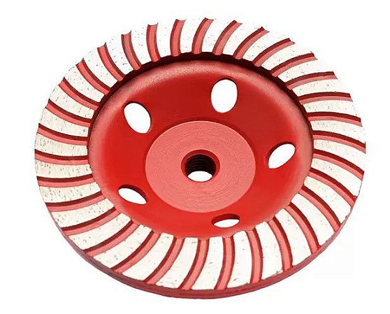 Rebolo diamantado 125mm vermelho