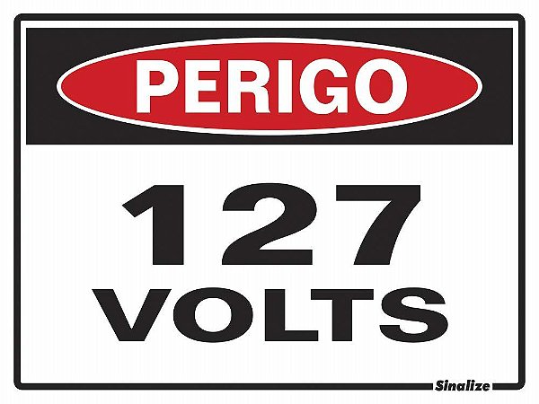 Placa  15X20Cm 220Ax- Perigo 127 Volts