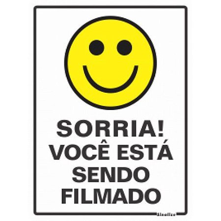 Placa  15X20Cm 220Aj- Sorria Voce Esta Sendo Filmado