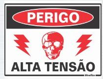 Placa  15x20cm 220be perigo alta tensao