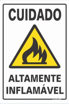 Placa  30X20Cm 250Am Cuidado Altamente Inflamável