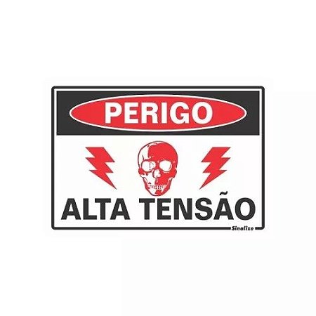Placa  20x30cm 250AO- perigo alta tensao