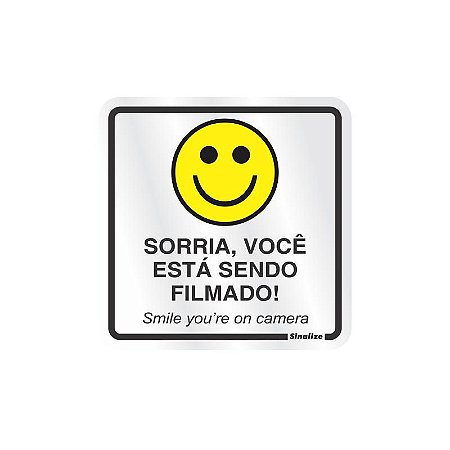 Placa Alumínio  16X23Cm 150Ai Sorria Você Esta Sendo Filmado