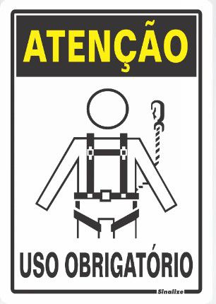 Placa  30X20Cm 250Ba Atenção Uso Obrigatório De Cinto De Segurança